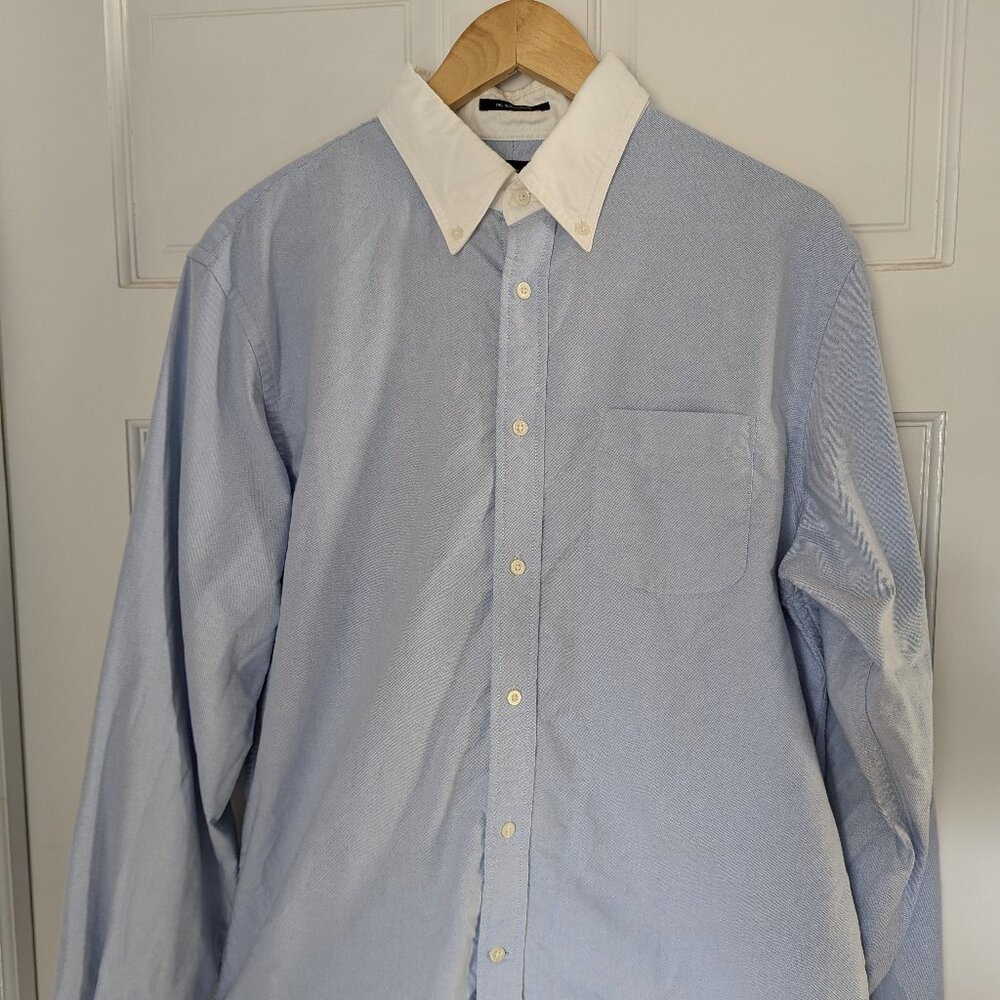Land's End Sail Rigger Oxford, traditional fit, medium, 15"-15.5"